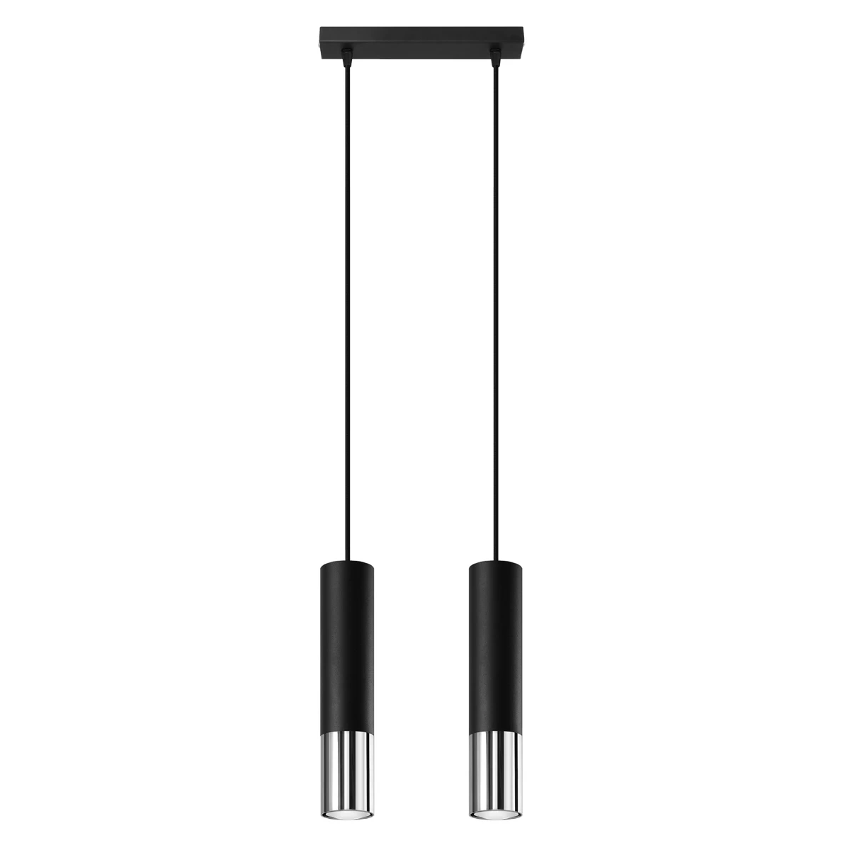 Pendant lamp LOOPEZ 2 black/chrome