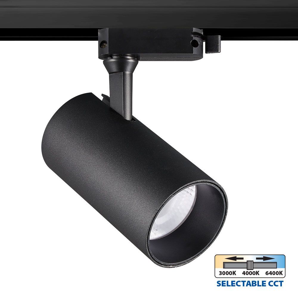 LED fixture for track lighting TRANCE LED ∙ 20W ∙ 1400lm ∙ black ∙ CCT-switch ∙ 3000K-4000K-6400K
