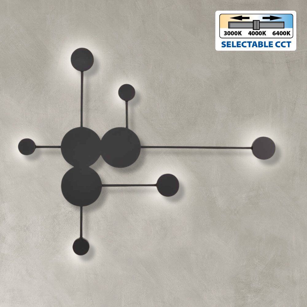 Decorative LED wall light GEMINI LED ∙ 22W ∙ black ∙ CCT-switch ∙ 3000K-4000K-6400K