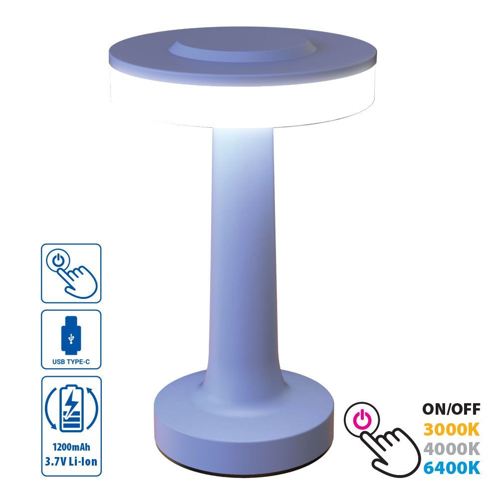 Rechargeable table LED lamp JULIE LED ∙ 2W ∙ dimmable ∙ CCT ∙ 3000K-4000K-6400K