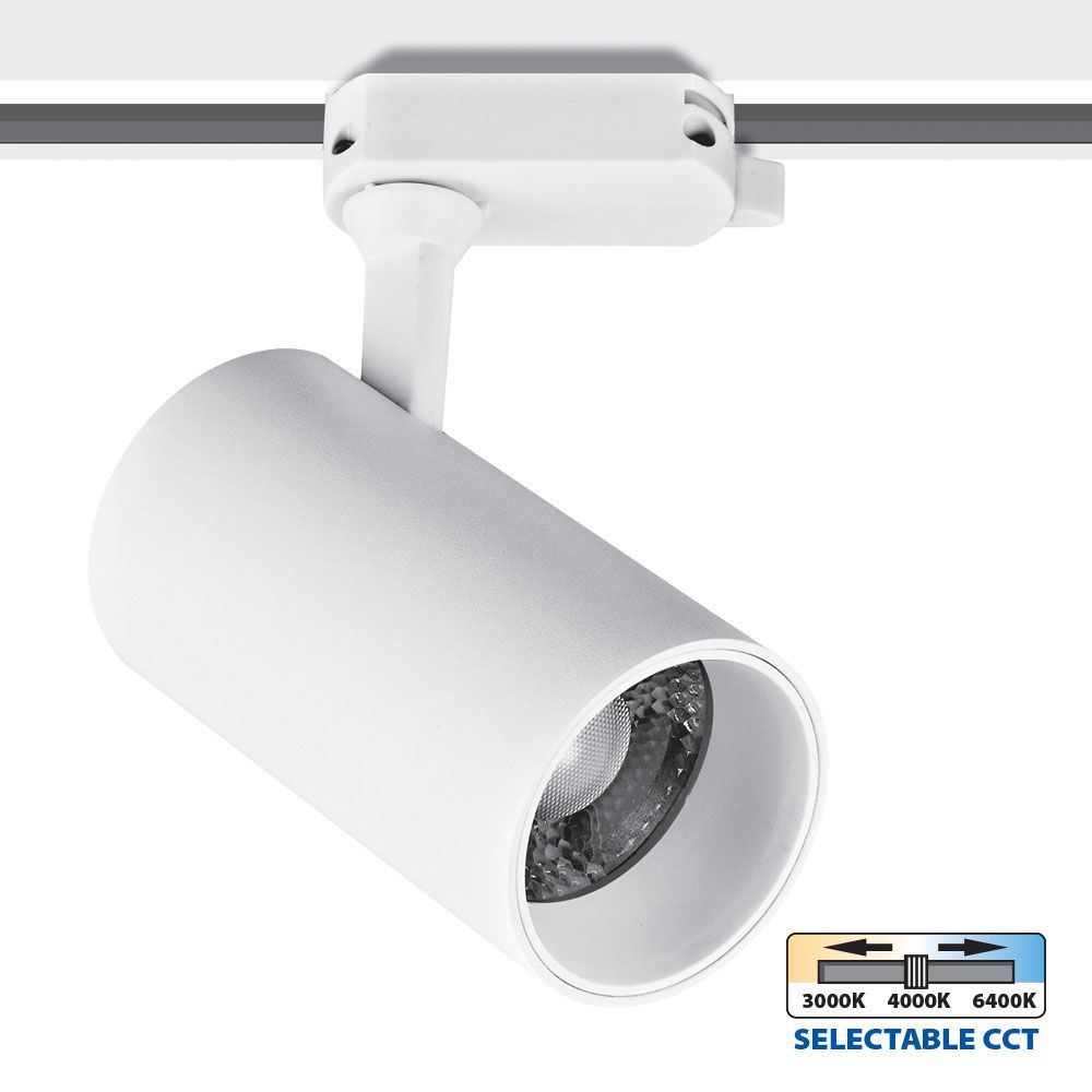 LED fixture for track lighting TRANCE LED ∙ 20W ∙ 1400lm ∙ white ∙ CCT-switch ∙ 3000K-4000K-6400K