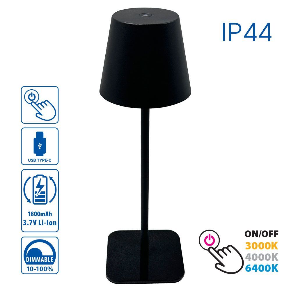 Rechargeable table LED lamp FRIDA LED ∙ 3W ∙ dimmable ∙ CCT ∙ 3000K-4000K-6400K ∙ IP44