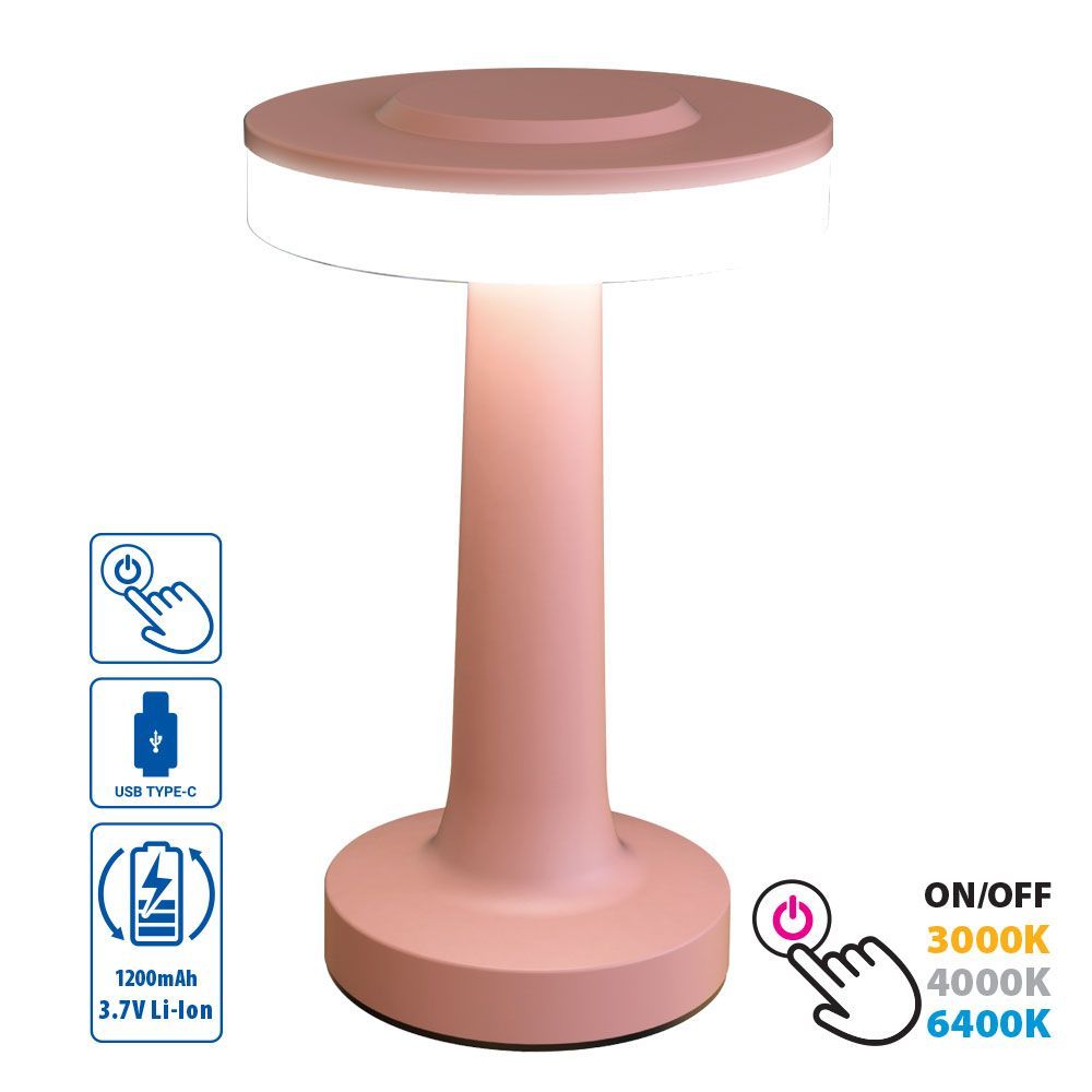 Rechargeable table LED lamp JULIE LED ∙ 2W ∙ dimmable ∙ CCT ∙ 3000K-4000K-6400K